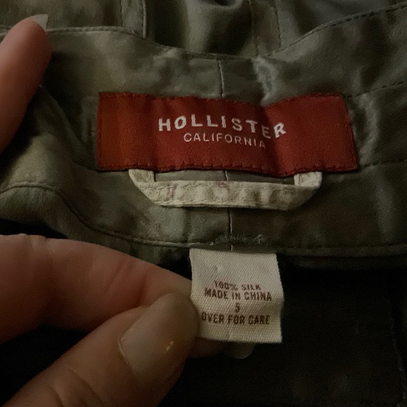 Real silk Olive green Y2K capri cargo pants - Picture 9 of 9